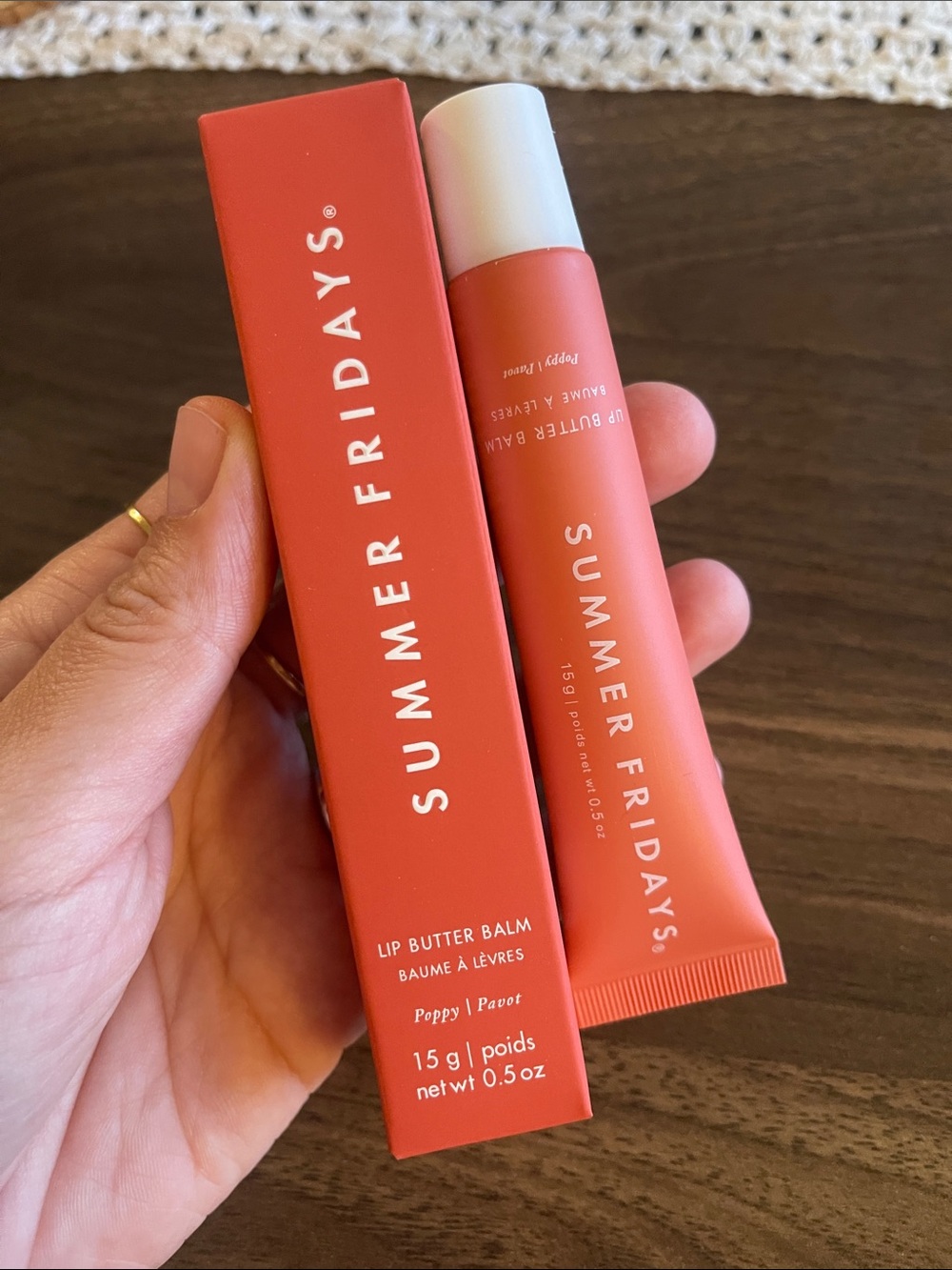 Summer Fridays Lip Butter Balm in Poppy Coral Pink